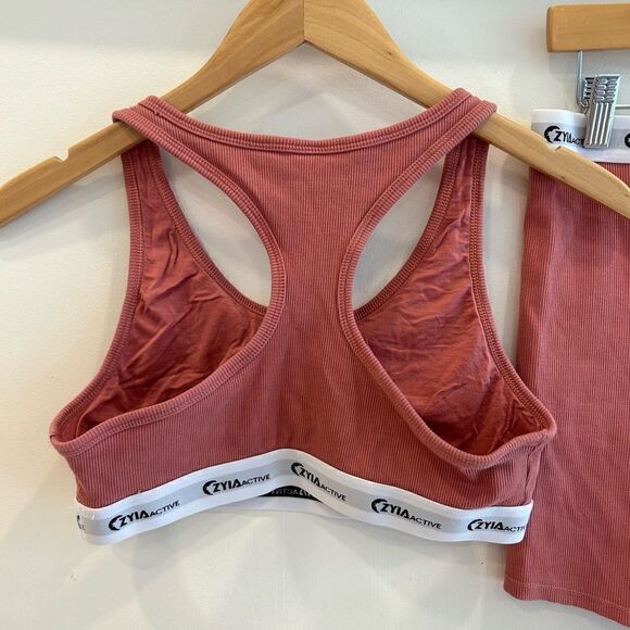 Zyia Active Dark Peony Banded Bra and Brief Set - Picture 3 of 10